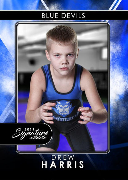 Signature Player - Wrestling - V2 - Drop-In Trading Card Template-Photoshop Template - Photo Solutions