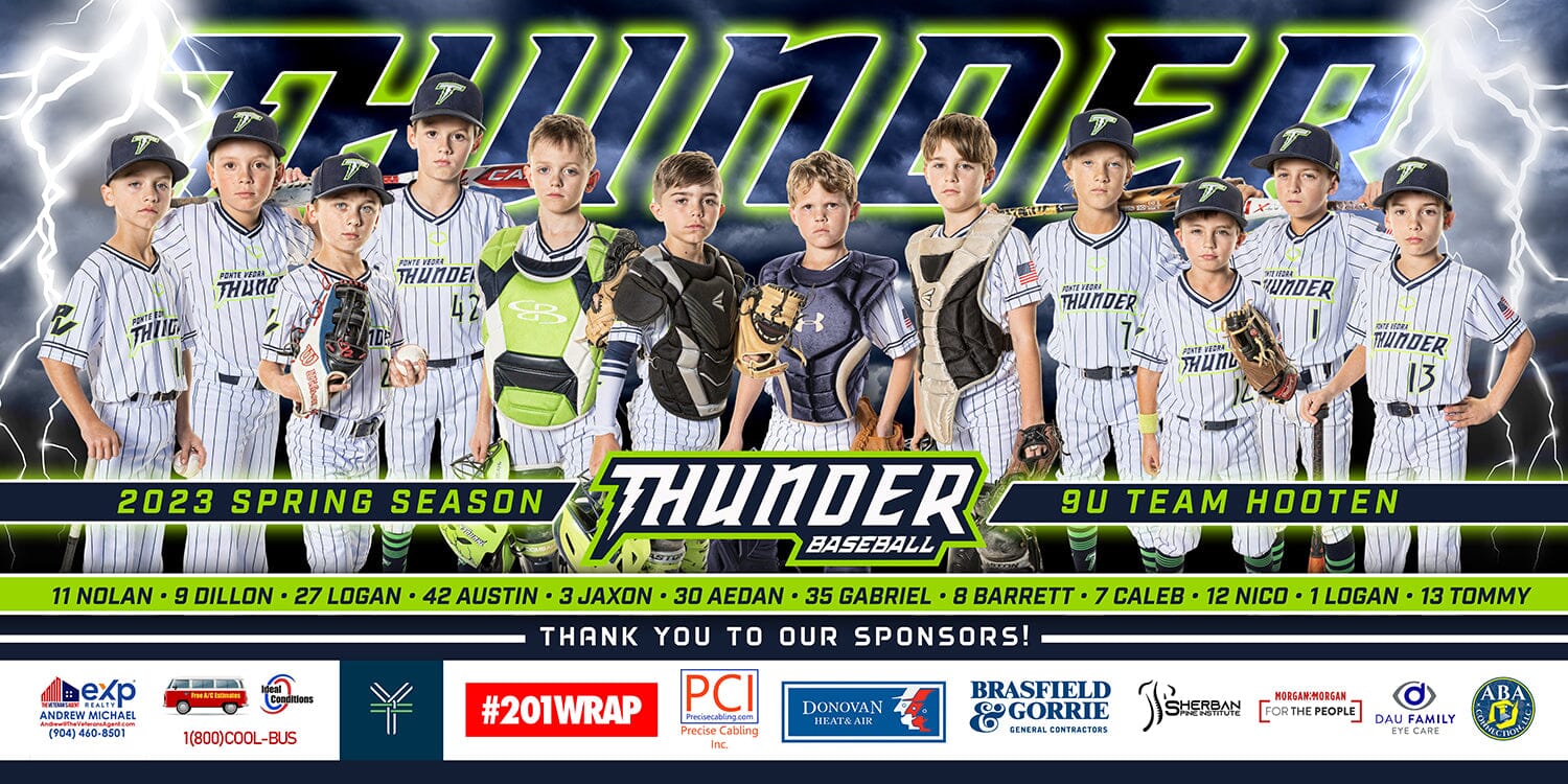Thunder - Phoenix Series - 4'x8' Team Field Banner-Photoshop Template - PSMGraphix