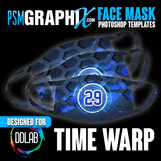 Time Warp - Face Mask Template Set (DDLAB) 3 Sizes-Photoshop Template - PSMGraphix