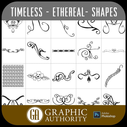 Timeless Ethereal - Vector .CHS Photoshop Shapes-Photoshop Template - Graphic Authority