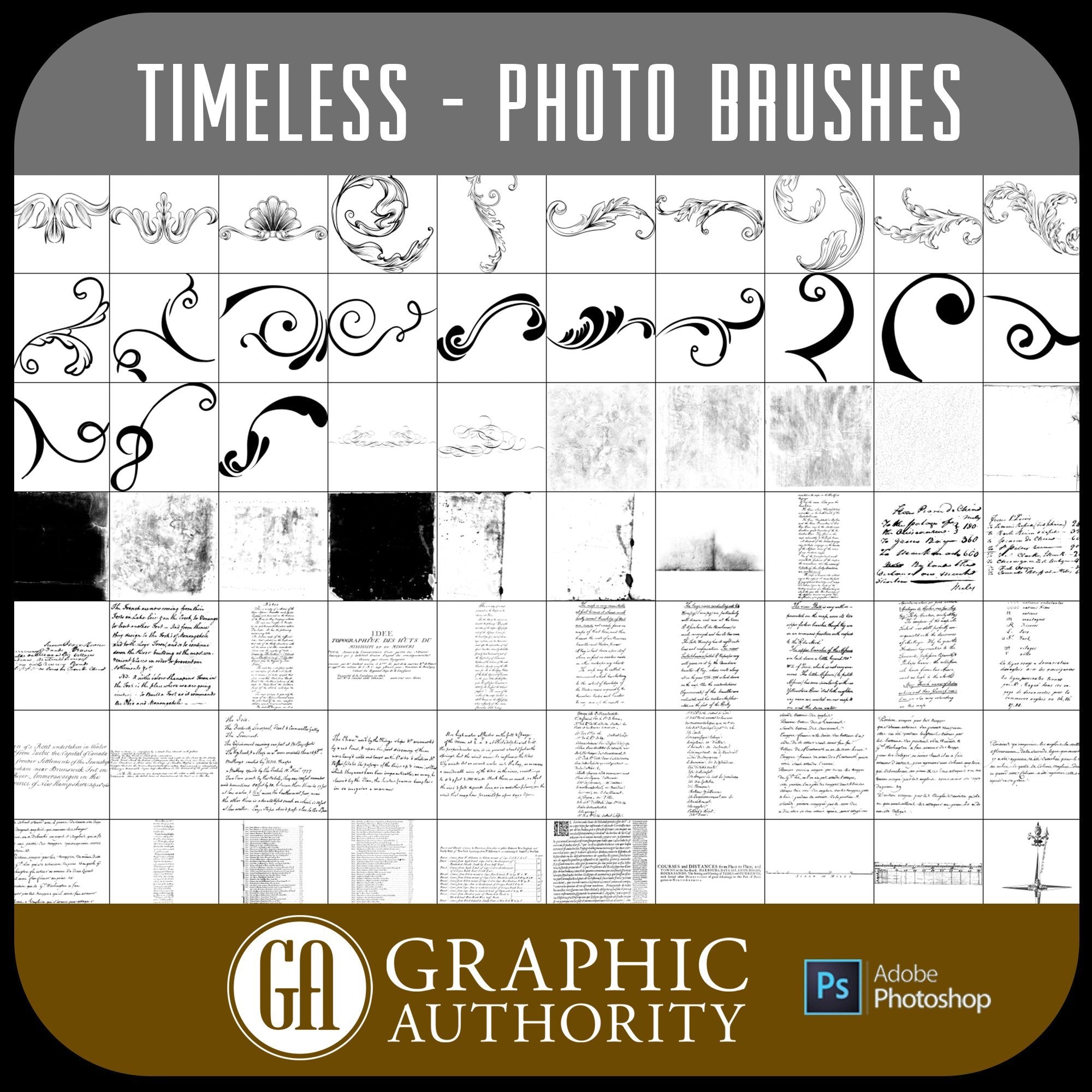 Timeless - Photo Graphics - Photoshop ABR Brushes-Photoshop Template - Graphic Authority