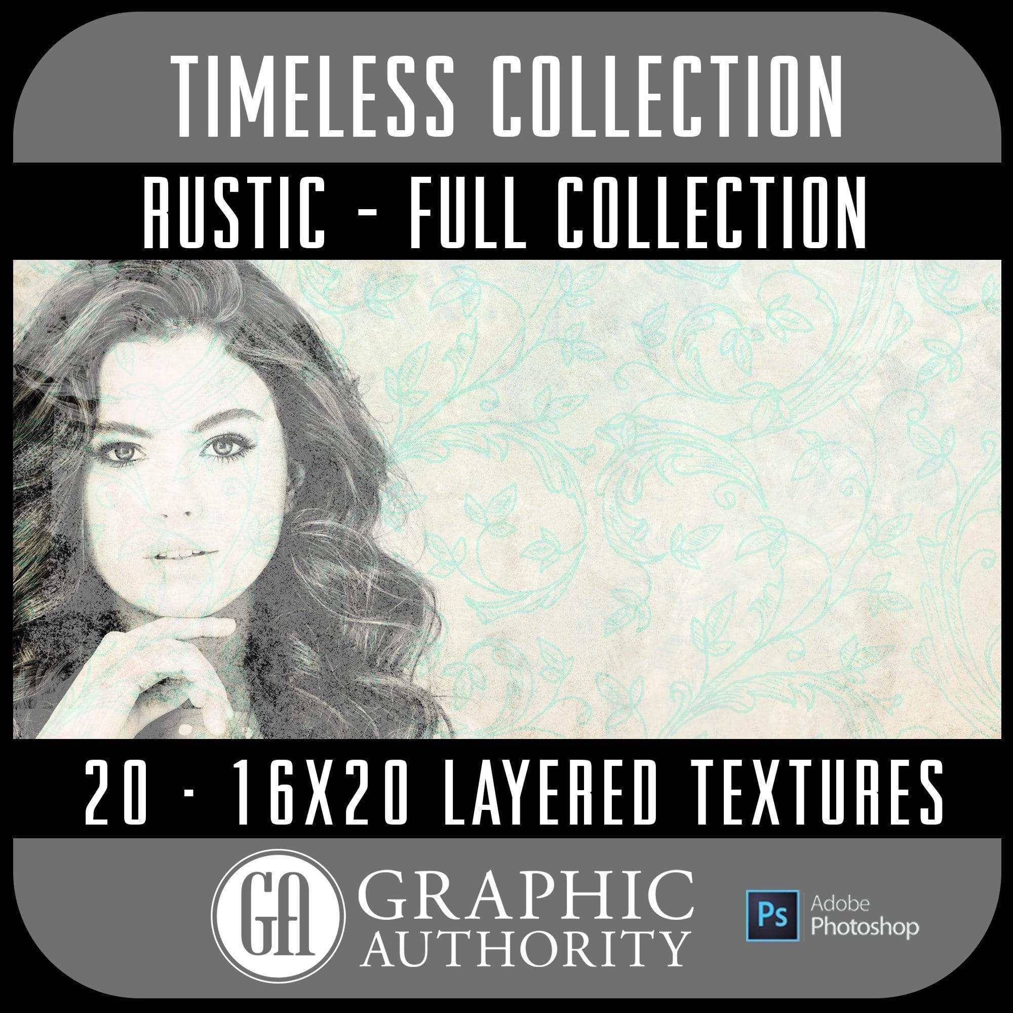Timeless - Rustic - Layered Textures - Full Collection-Photoshop Template - Graphic Authority