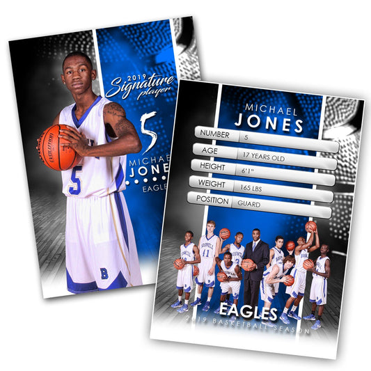 Signature Player - Basketball - V1 - Extraction Trading Card Template-Photoshop Template - Photo Solutions