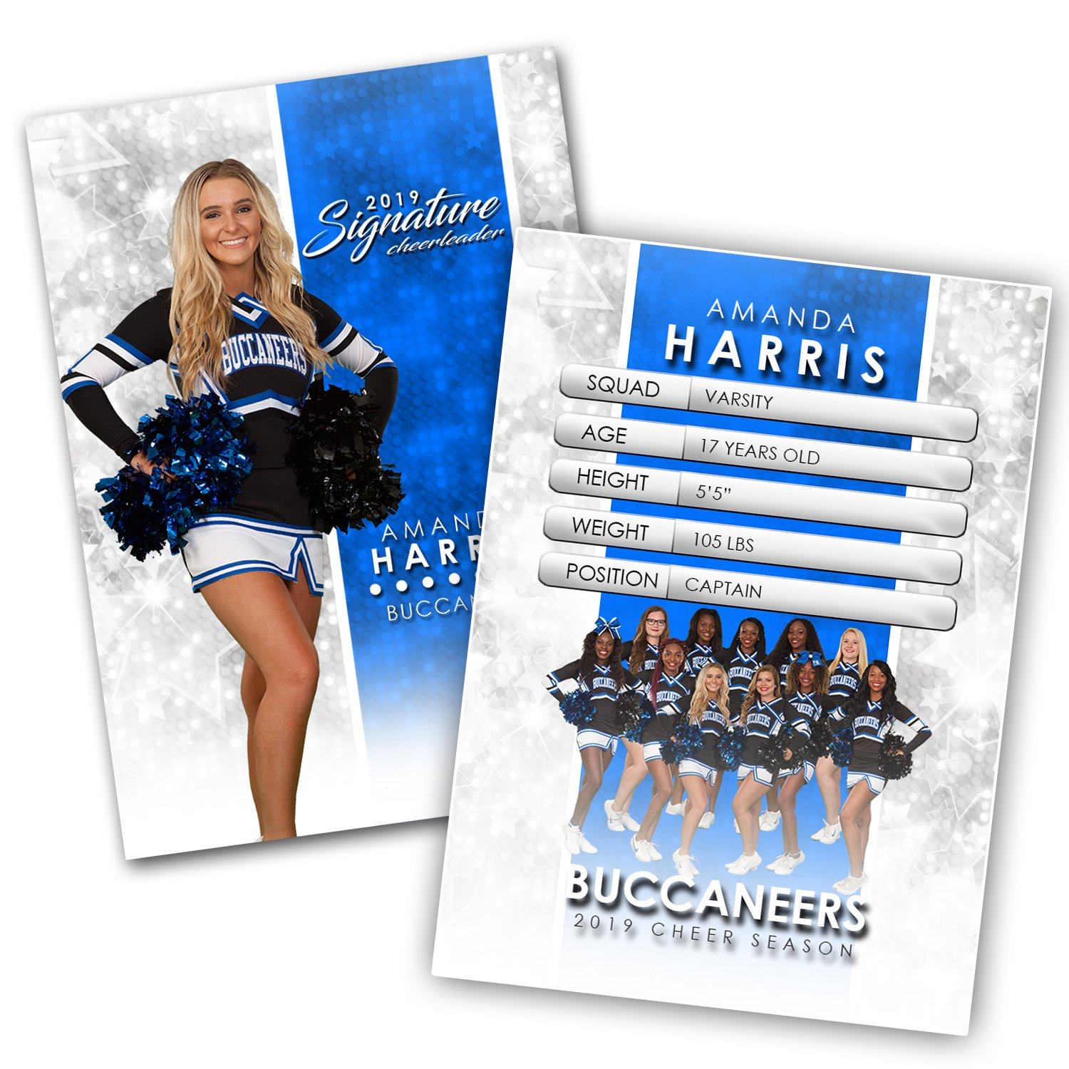 Signature Player - Cheer - V1 - Extraction Trading Card Template-Photoshop Template - Photo Solutions