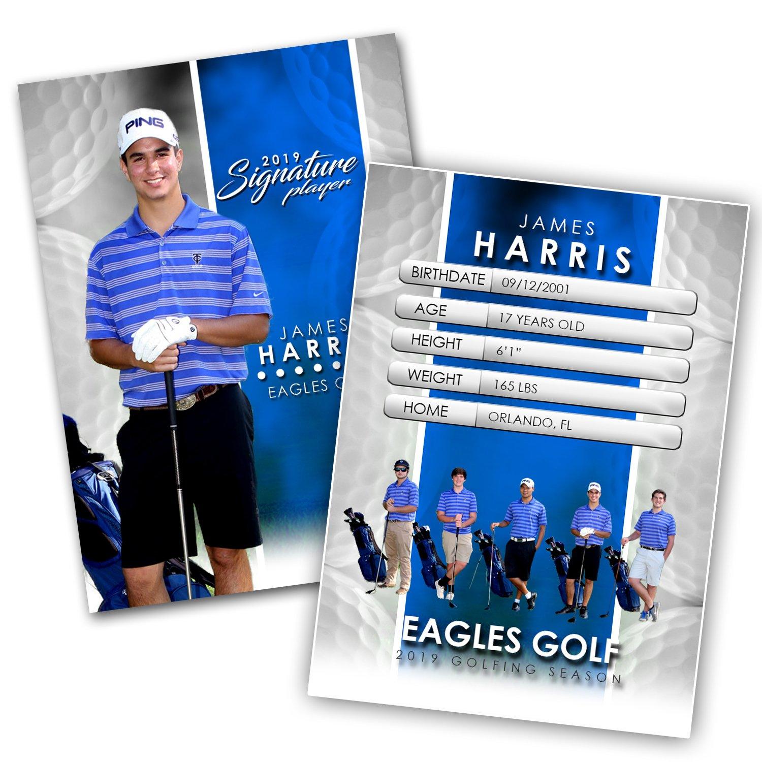 Signature Player - Golf - V1 - Extraction Trading Card Template-Photoshop Template - Photo Solutions