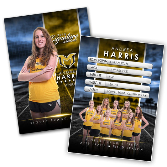 Signature Player - Track & Field - V1 - Extraction Trading Card Template-Photoshop Template - Photo Solutions