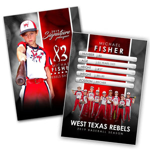 Signature Player - Baseball - V1 - Extraction Trading Card Template-Photoshop Template - Photo Solutions