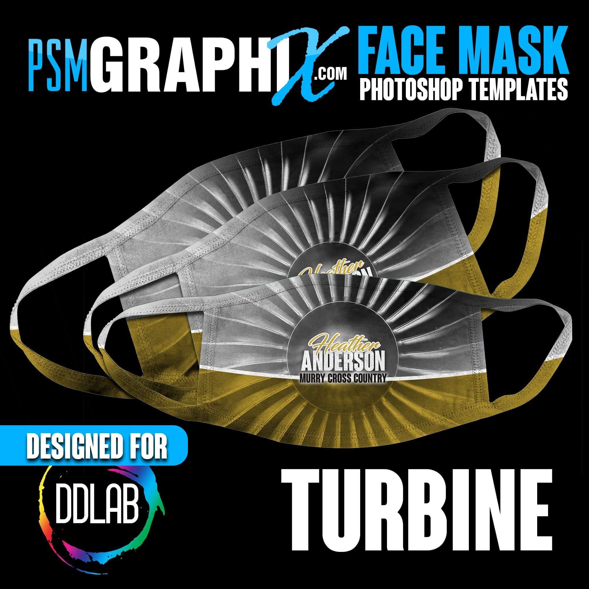 Turbine - Face Mask Template Set (DDLAB) 3 Sizes-Photoshop Template - PSMGraphix