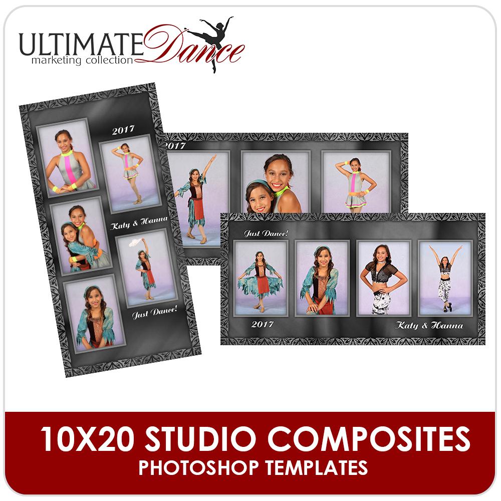 10x20 Multi Pose Individual Dance Composite Templates - Ultimate Dance Marketing-Photoshop Template - Photo Solutions