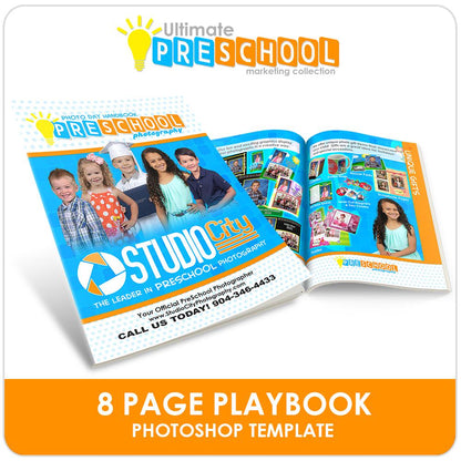 8 Page Photo Day Playbook - Ultimate PreSchool Marketing-Photoshop Template - Photo Solutions