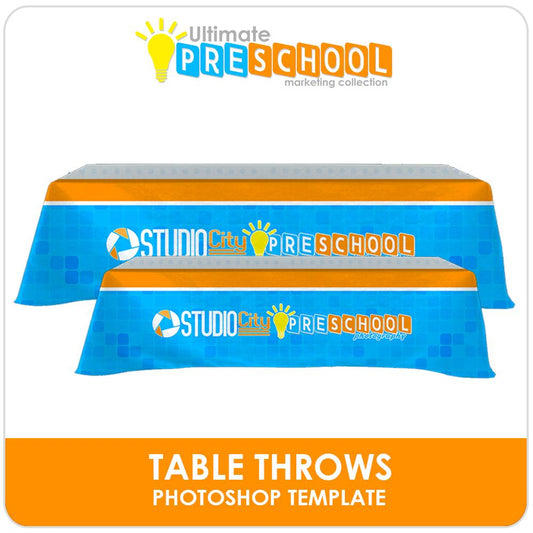 Table Throw - Ultimate PreSchool Marketing-Photoshop Template - Photo Solutions