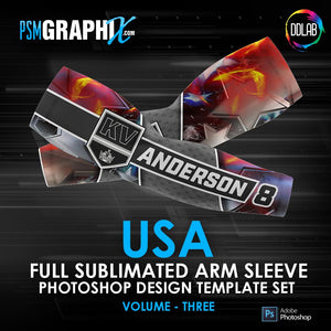 USA - V3 - Arm Sleeve Photoshop Template-Photoshop Template - PSMGraphix