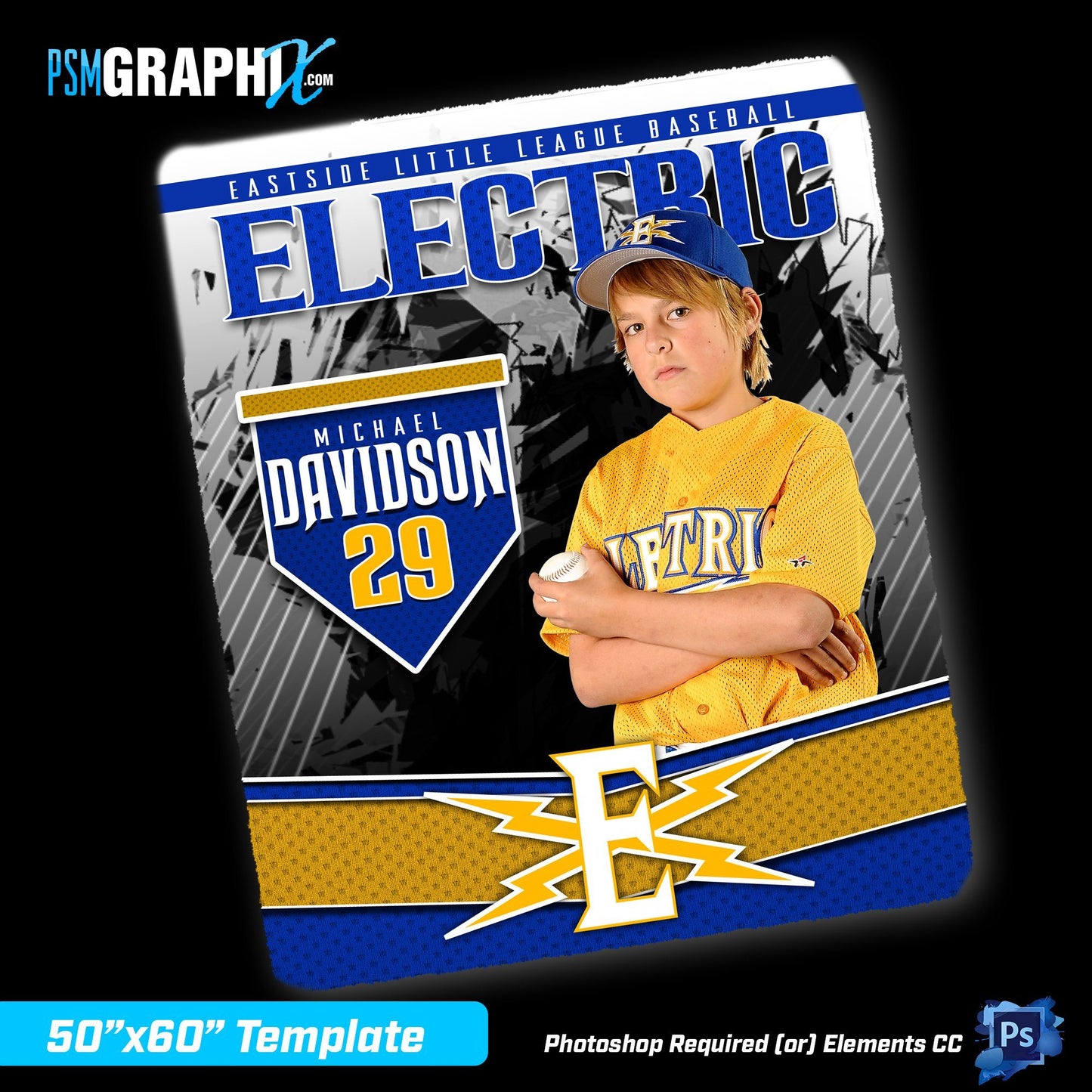 V1 - Breaker - 50"x60" Blanket Template-Photoshop Template - PSMGraphix