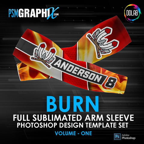 Burn - V1 - Arm Sleeve Photoshop Template-Photoshop Template - PSMGraphix