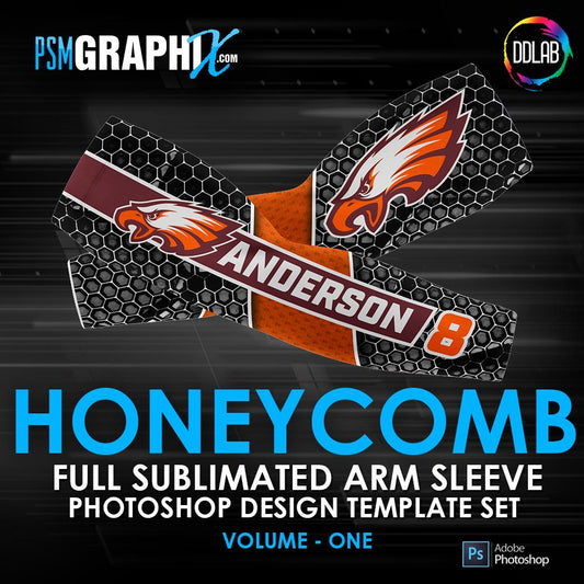 Honeycomb - V1 - Arm Sleeve Photoshop Template-Photoshop Template - PSMGraphix