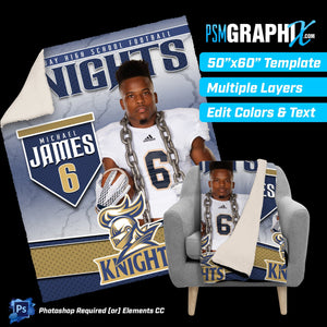 V1 - Metal - 50"x60" Blanket Template-Photoshop Template - PSMGraphix