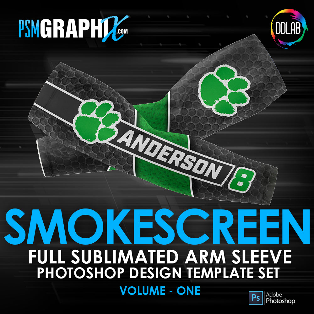 Smokescreen - V1 - Arm Sleeve Photoshop Template-Photoshop Template - PSMGraphix