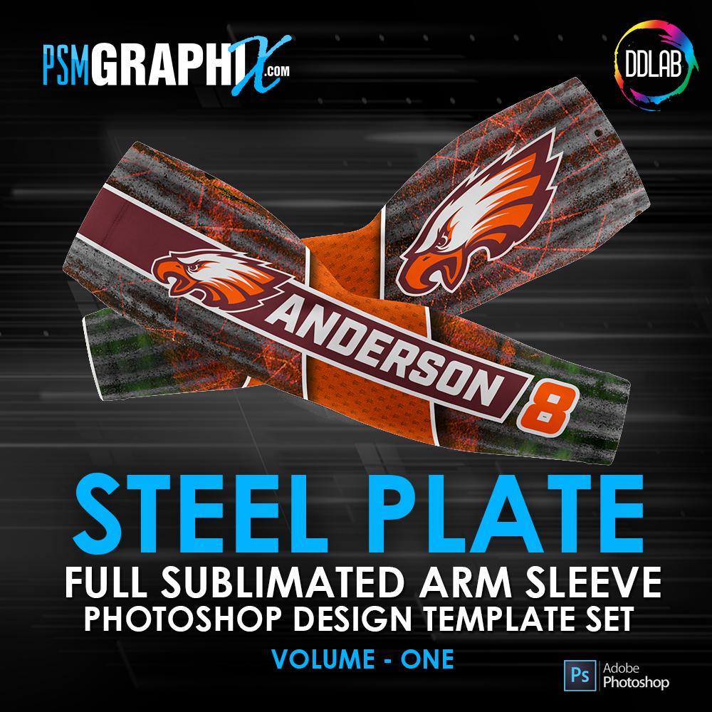 Steel Plate - V1 - Arm Sleeve Photoshop Template-Photoshop Template - PSMGraphix