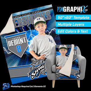 V2 - Hazardous - 50"x60" Blanket Template-Photoshop Template - PSMGraphix