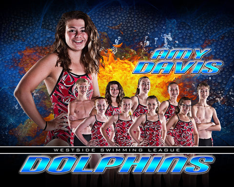 Swimming - V3 - H T&I Memory Mate Poster/Banner-Photoshop Template - Photo Solutions