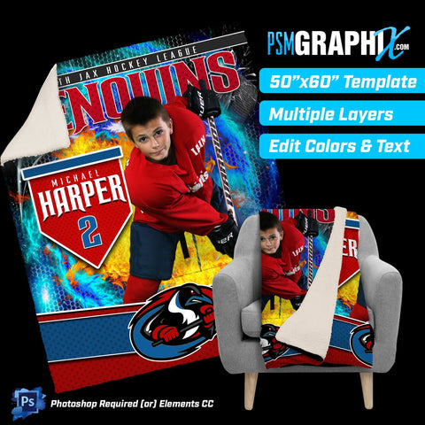 V3 - Ice - 50"x60" Blanket Template-Photoshop Template - PSMGraphix