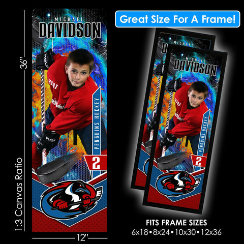 V3 - Ice - 1:3 Ratio Single Player Poster Template-Photoshop Template - PSMGraphix