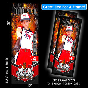 V3 - Inferno - 1:3 Ratio Single Player Poster Template-Photoshop Template - PSMGraphix