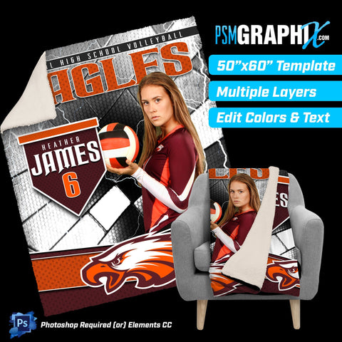 V4 - Backsplash - 50"x60" Blanket Template-Photoshop Template - PSMGraphix