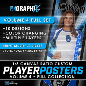 Volume 4 Full Collection - Game Day 1:3 Ratio Player Poster Template Collection-Photoshop Template - PSMGraphix