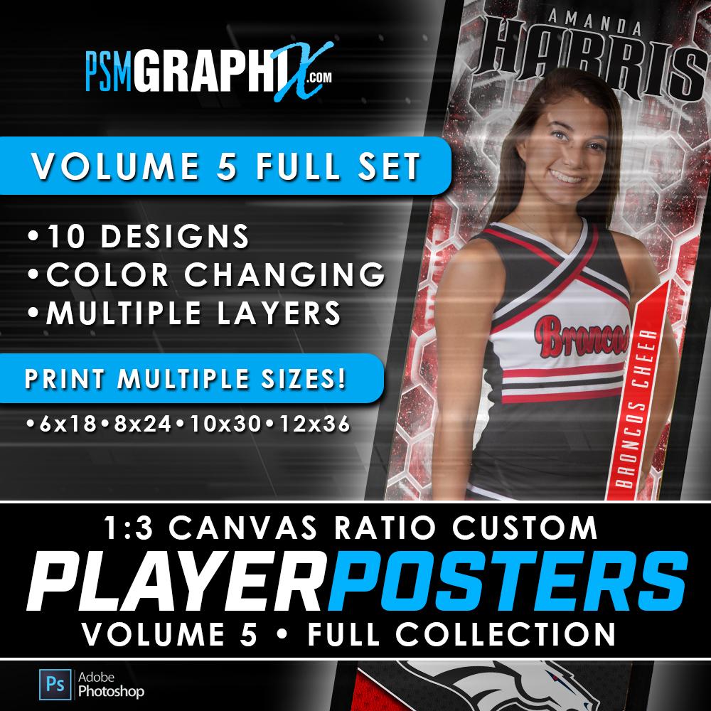 Volume 5 Full Collection - Game Day 1:3 Ratio Player Poster Template Collection-Photoshop Template - PSMGraphix