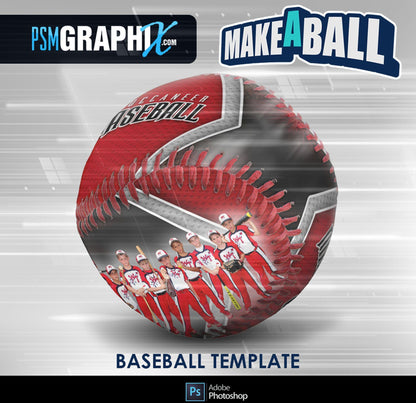 Vapor - V.1 - Baseball - Make-A-Ball Photoshop Template-Photoshop Template - PSMGraphix