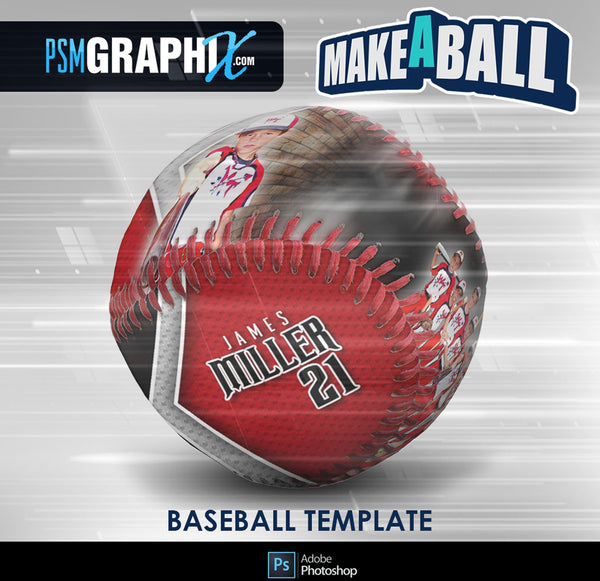 Vapor - V.1 - Baseball - Make-A-Ball Photoshop Template-Photoshop Template - PSMGraphix