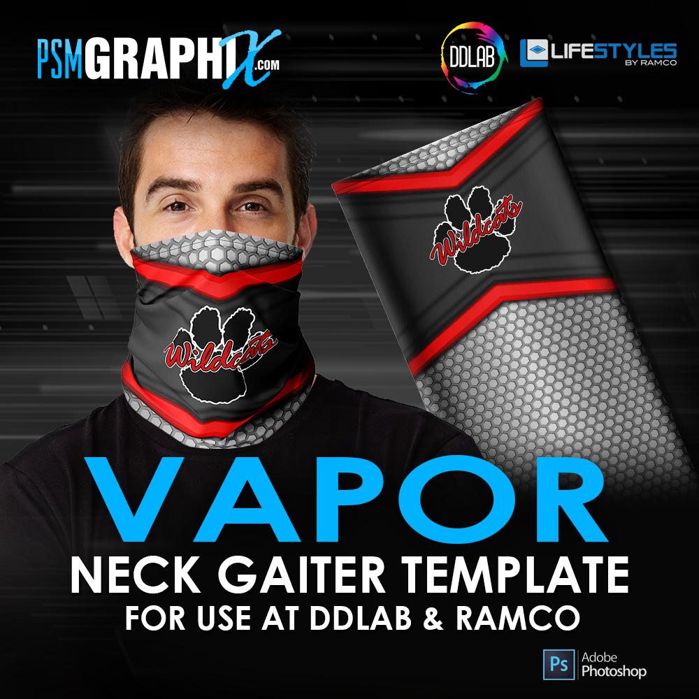 Vapor - Neck Gaiter Template - Ramco & DDlab Compatible-Photoshop Template - PSMGraphix