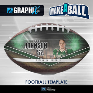 Vapor - V.1 - Football (Full Size)  - Make-A-Ball Photoshop Template-Photoshop Template - PSMGraphix