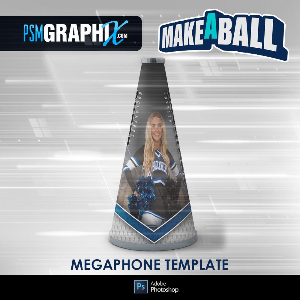Vapor - V.1 - Cheer Megaphone - Make-A-Ball Photoshop Template-Photoshop Template - PSMGraphix