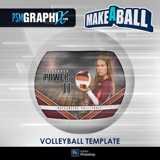 Vapor -  V.1 - Volleyball (FULL SIZE) - Make-A-Ball Photoshop Template-Photoshop Template - PSMGraphix