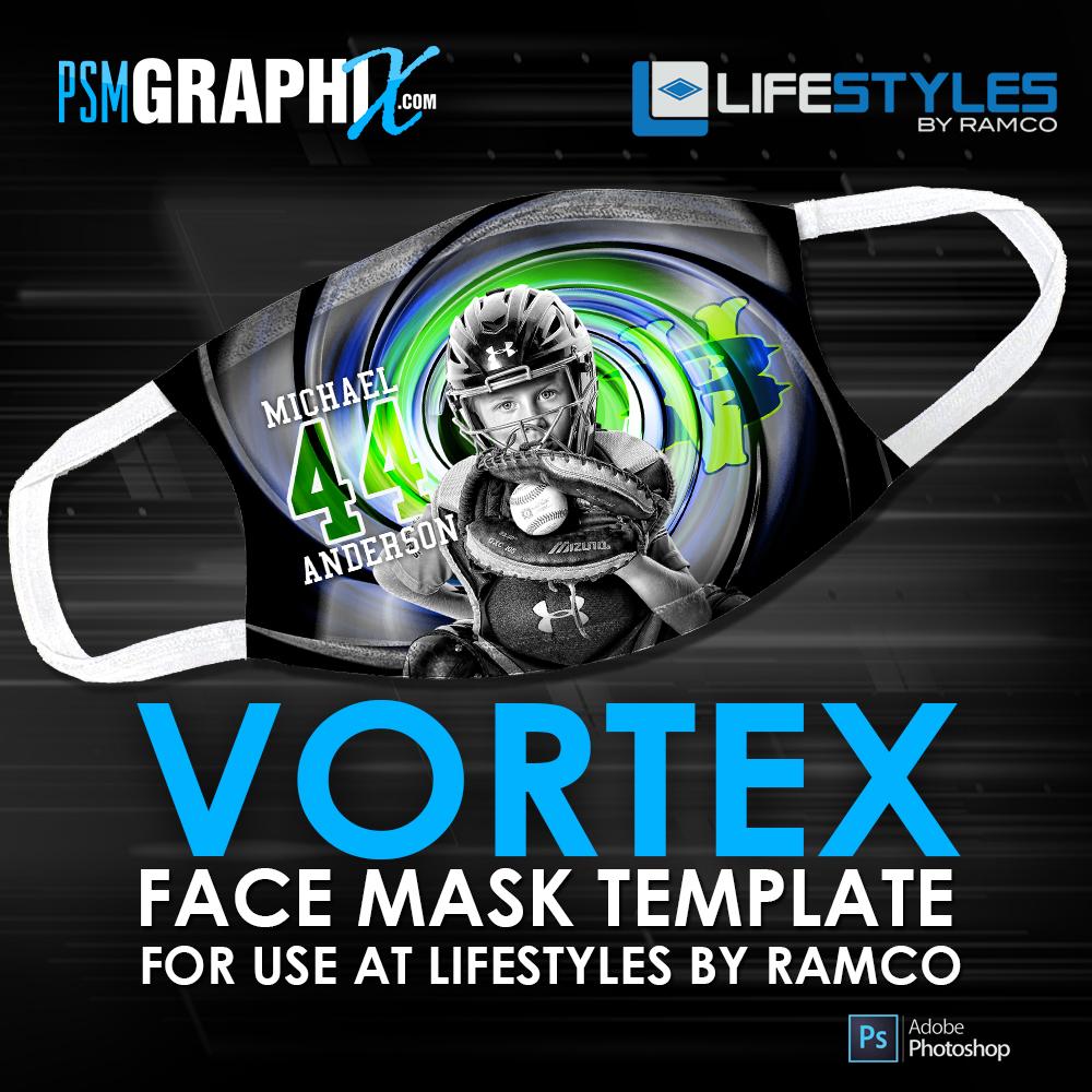 Vortex - Face Mask Template (Ramco)-Photoshop Template - PSMGraphix