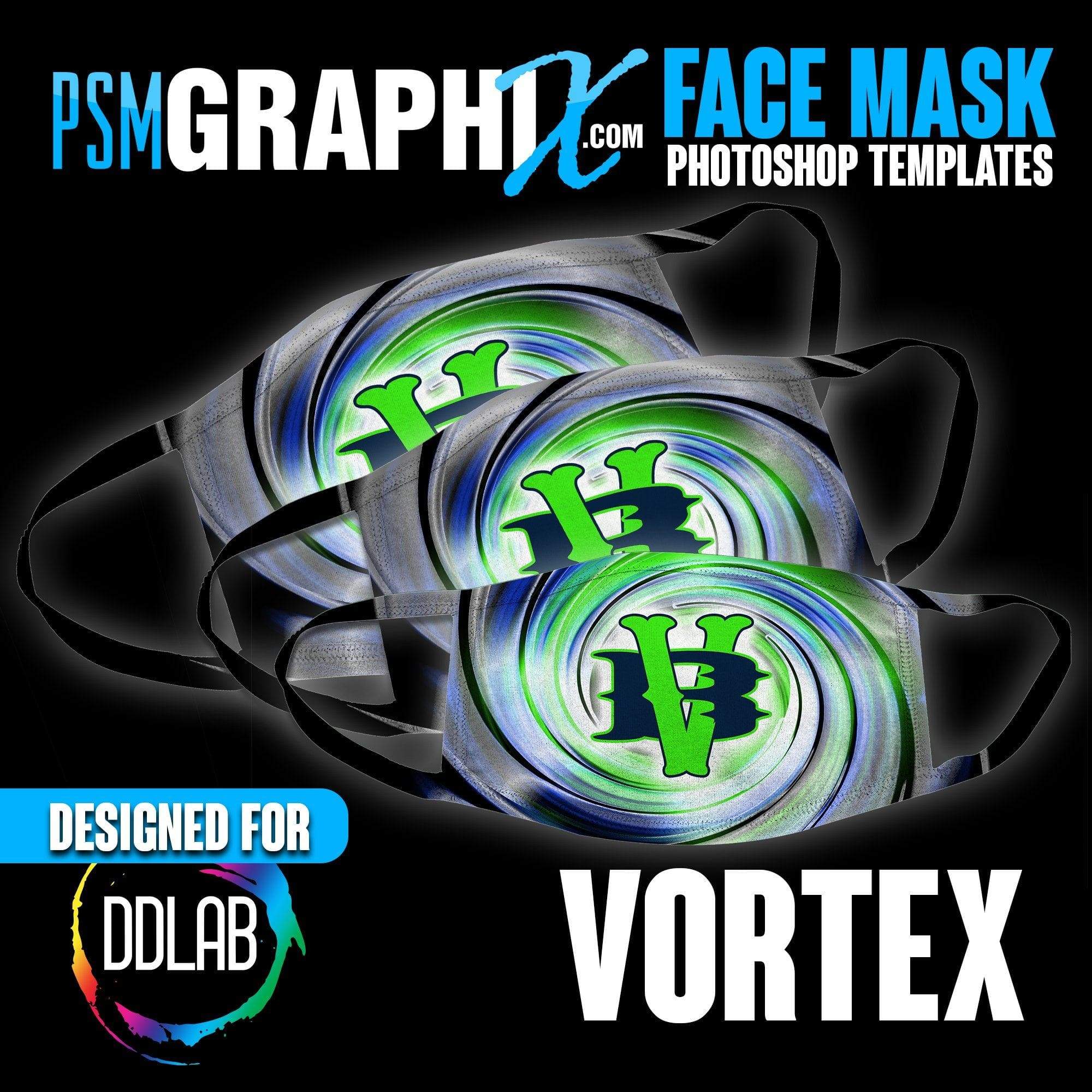 Vortex - Face Mask Template Set (DDLAB) 3 Sizes – PSMGraphix