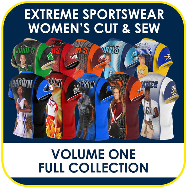 01 - Volume 1 - Women's Cut & Sew Extreme Sportswear Collection-Photoshop Template - PSMGraphix