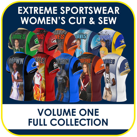 01 - Volume 1 - Women's Cut & Sew Extreme Sportswear Collection-Photoshop Template - PSMGraphix
