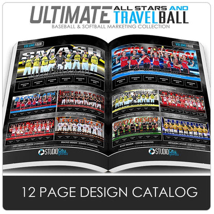 12 Page Field Banner Catalog - Ultimate All-Star & Travel Ball Marketing-Photoshop Template - Photo Solutions