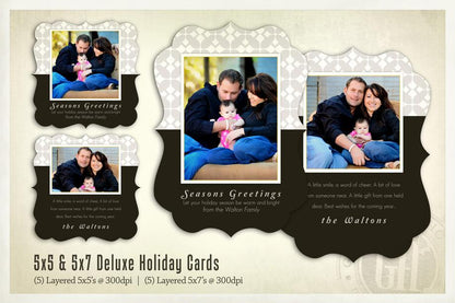 Deluxe Holiday Cards Full Collection-Photoshop Template - Graphic Authority