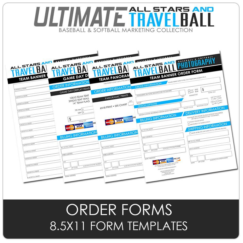 8.5x11 Custom Product Order Forms - Ultimate All-Star & Travel Ball Marketing-Photoshop Template - Photo Solutions